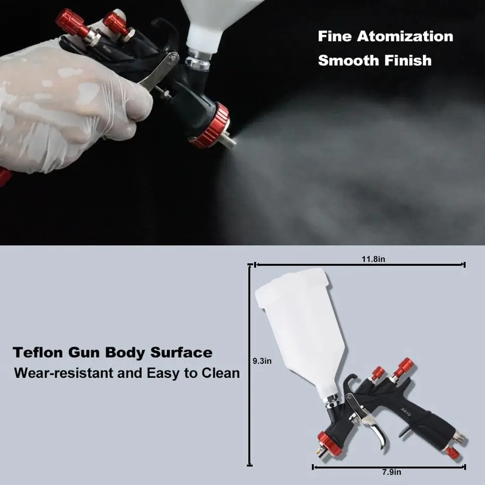 AEROPRO A610 LVLP Paint Sprayer Kit | 1.3-2.0mm Nozzles | Car & Industrial Use - Thumbnail 5