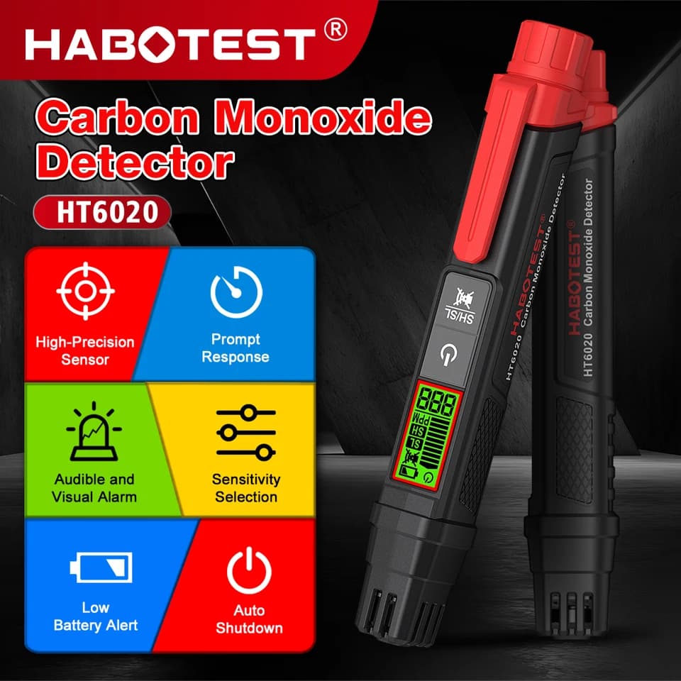 HABOTEST HT6020 Carbon Monoxide Detector | Portable CO Gas Meter | Home & Industrial Use - Thumbnail 2
