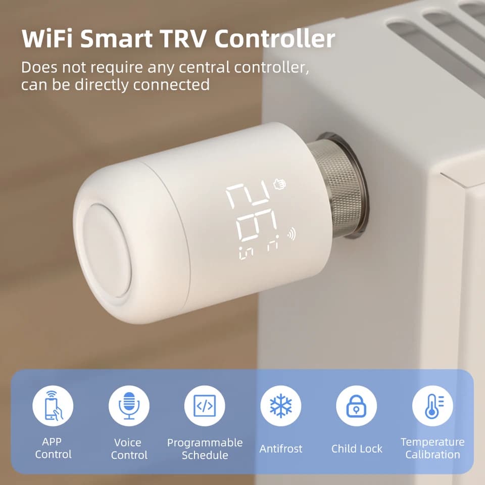 Thermostatic Radiator Valve | Wi-Fi Control | For Alexa & Google Home - Thumbnail 3