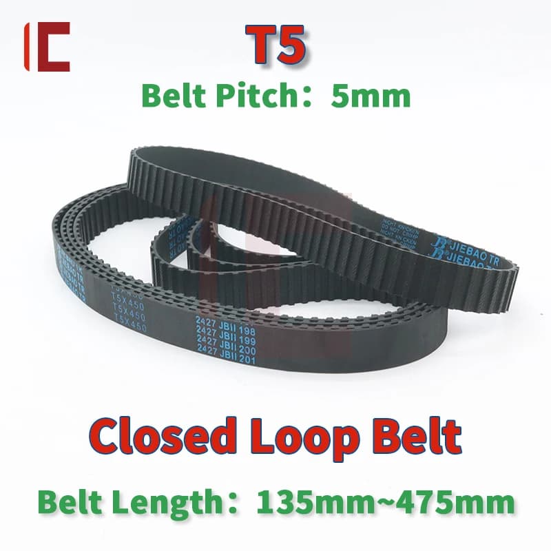 T5 Timing Belt | 135-475mm Length, 10-25mm Width | Trapezoidal Tooth Rubber - Thumbnail 3