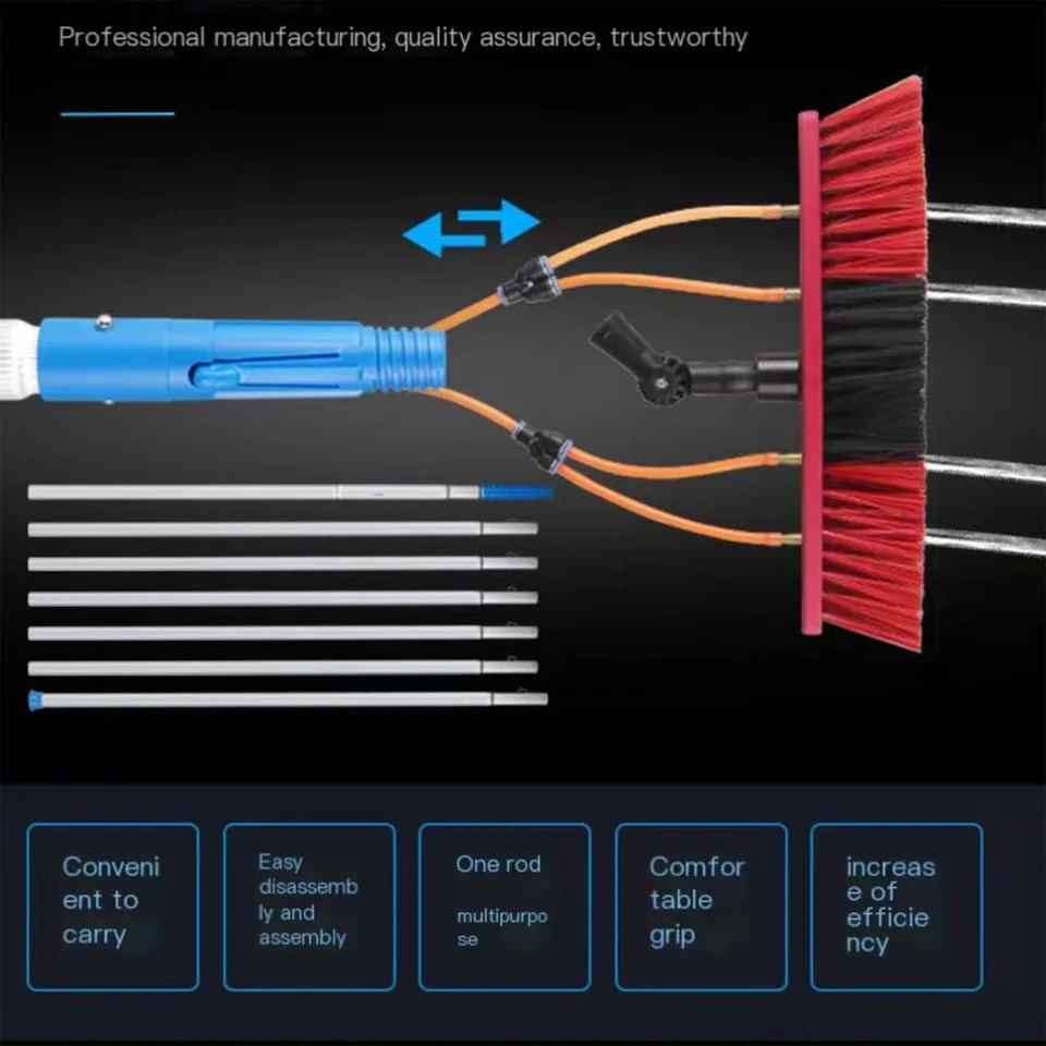 Window Cleaning Pole Telescopic | 5m High Reach | Solar Panel Washing Brush - Thumbnail 3