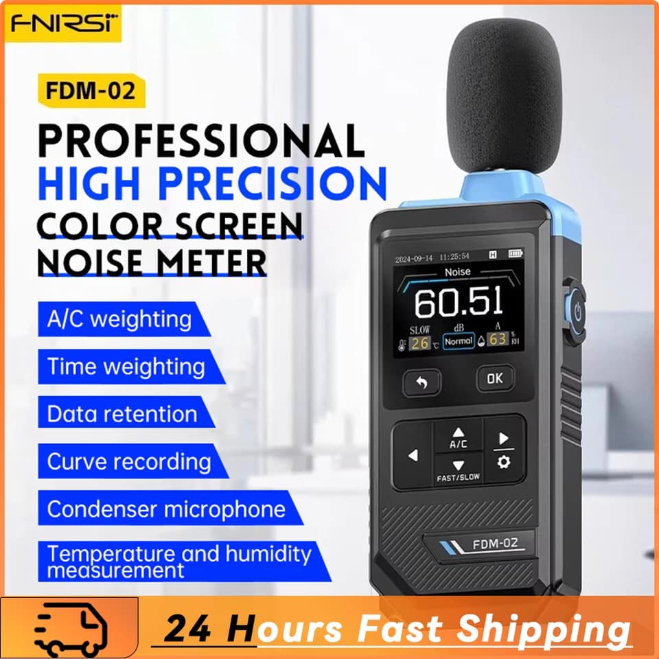 FNIRSI FDM-02 Sound Level Meter | 30-130dB A/C Weighted | Handheld Decibel Meter - Thumbnail 2