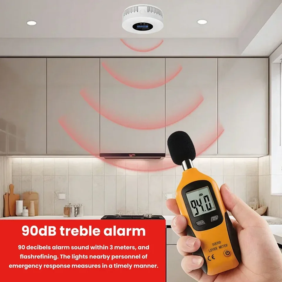 2-in-1 Carbon Monoxide Detector | Smart Home & High Sensitivity | Sound & Flash Alarm - Thumbnail 6