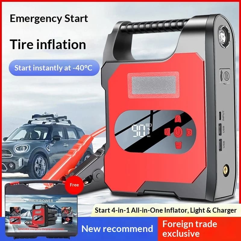 12V Jump Starter Kit | Tyre Inflator & Power Bank | Portable Booster & Charger - Thumbnail 2