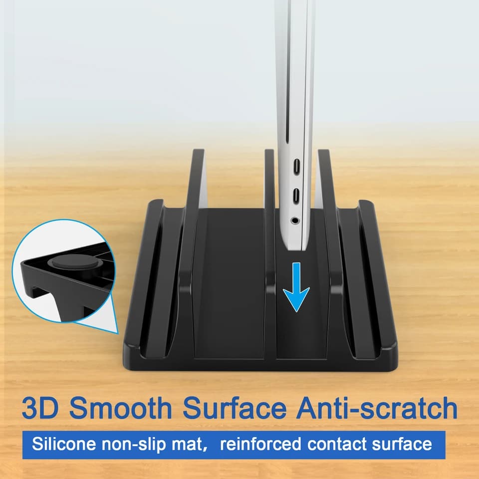 Dual Slot Laptop Stand | Space-Saving Vertical Holder | Supports MacBook - Thumbnail 5