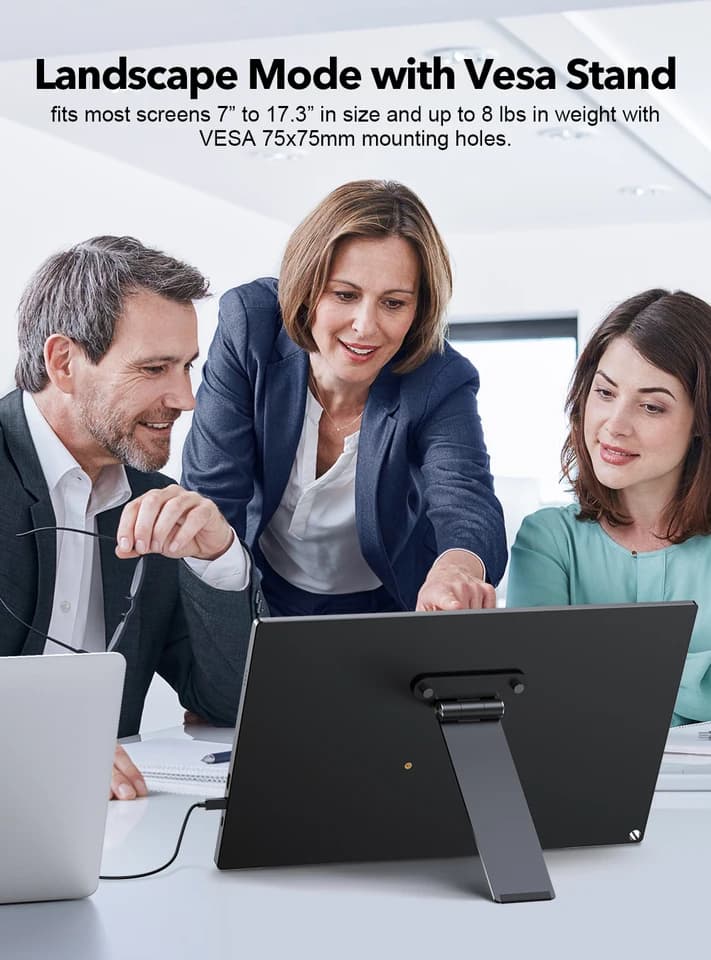 Portable VESA Monitor Stand | 7-17.3" Freestanding Desk Mount | Swivel/Tilt/Rotate - Thumbnail 3
