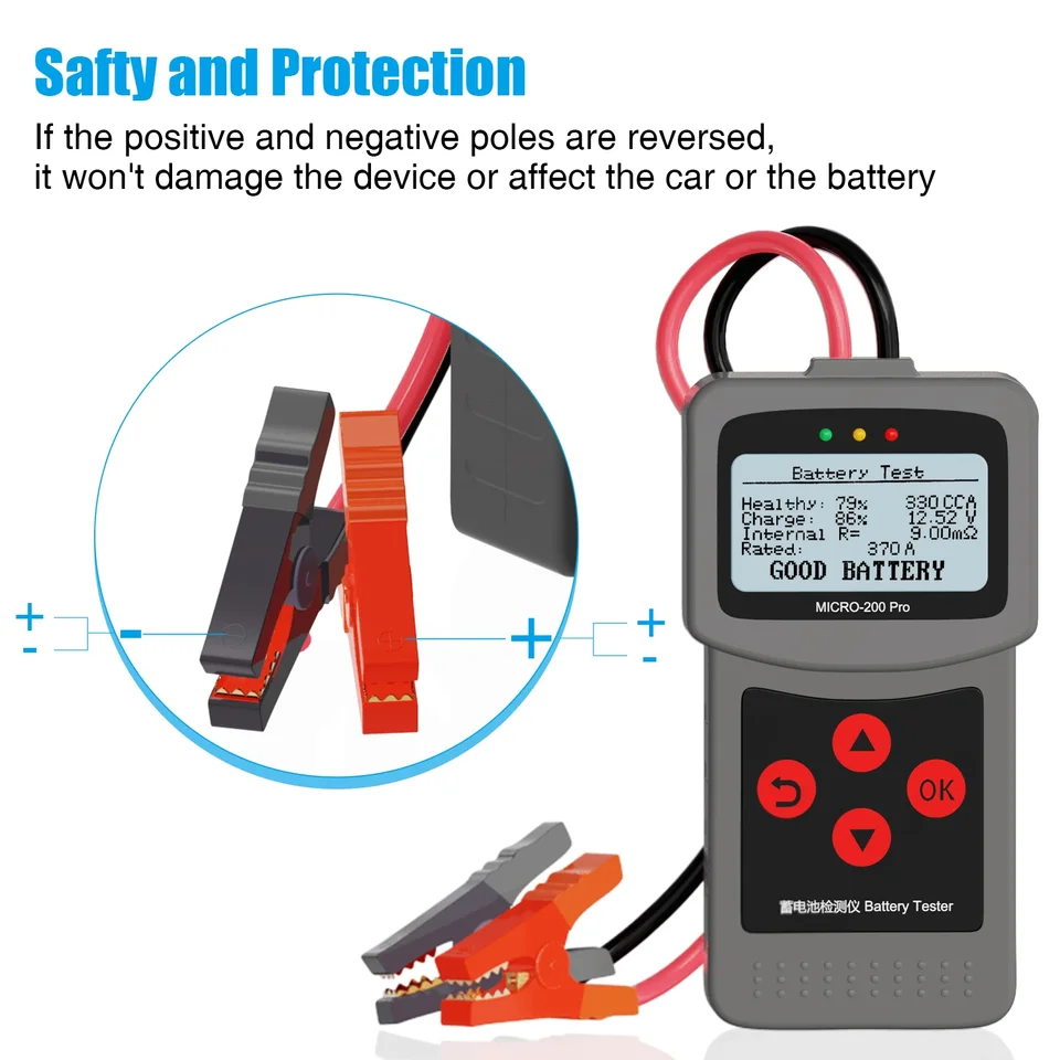 12V Car Battery Tester | CCA & Capacity Analyzer | For Garage Workshop Use - Thumbnail 3