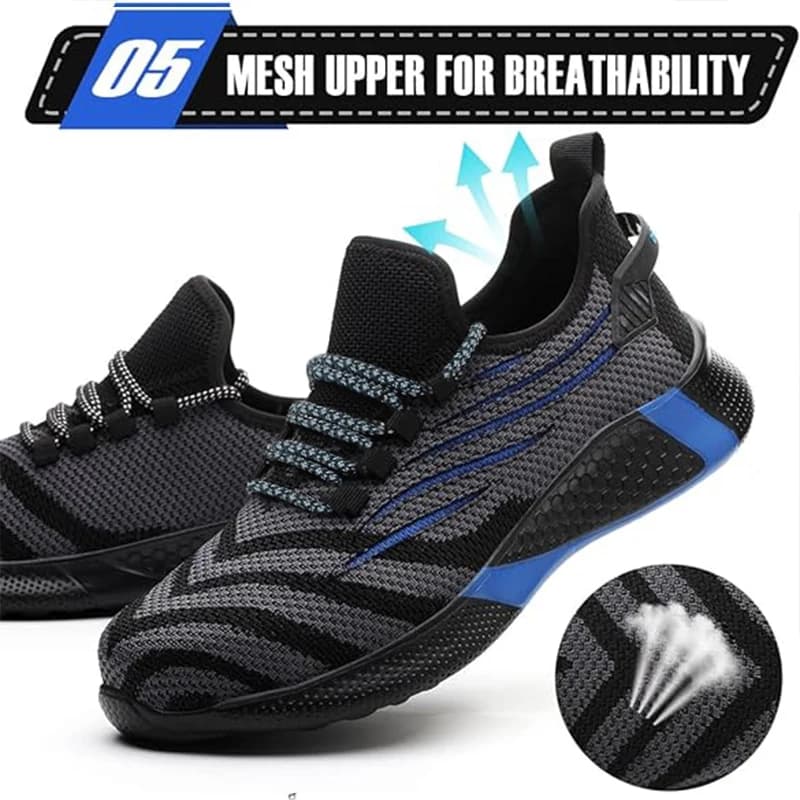 Steel Toe Work Boots for Men | Lightweight & Puncture-Resistant | Breathable Safety Footwear - Thumbnail 3