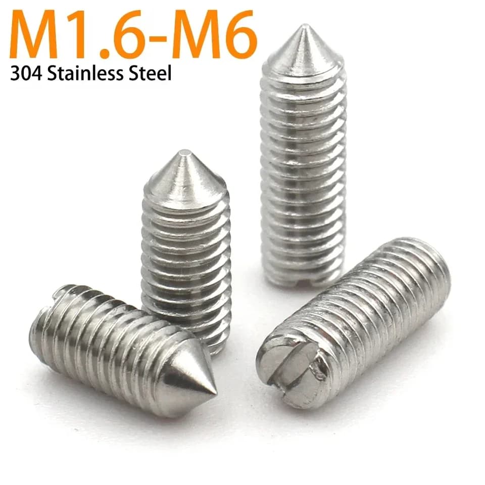 Grub Screws | Cone Point Set Screws | M2-M6 304 Stainless Steel - Thumbnail 2