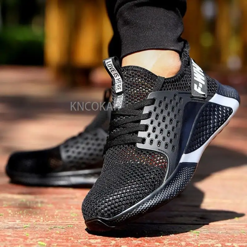 Summer Work Shoes Steel Toe | Lightweight Breathable Safety Trainers | Anti-Smash Protection - Thumbnail 5