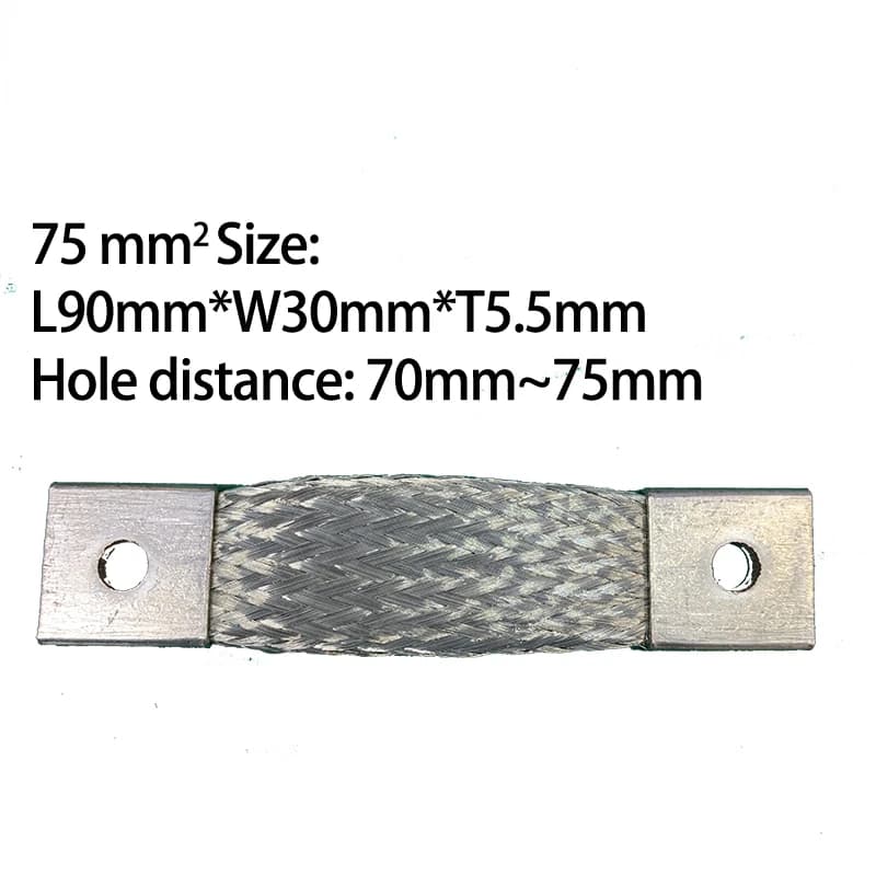 Flexible Busbar Connector | Tin Plated Copper Braid | M4-M10, 35-75mm² for 140-400A - Thumbnail 7