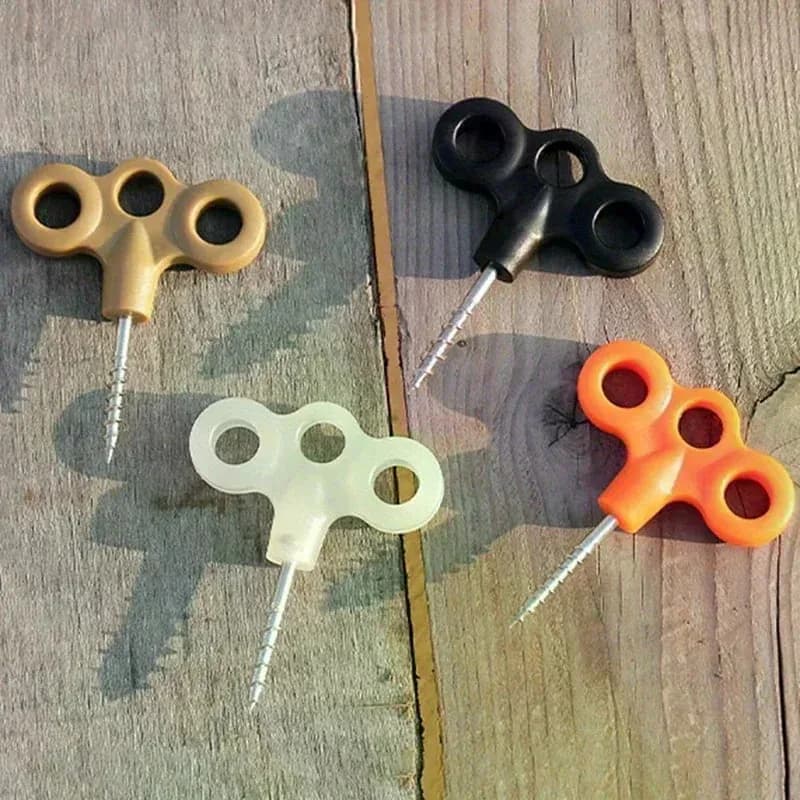 Heavy-Duty Ground Screw Stakes | Stainless Steel Tent & Tarp Anchors | 10pc - Thumbnail 3