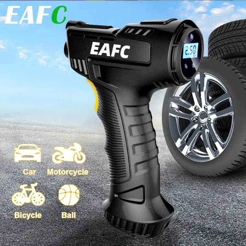Digital Tyre Inflator for Car | 120W Wireless/Wired | Handheld Pump for Bicycle - Thumbnail 3