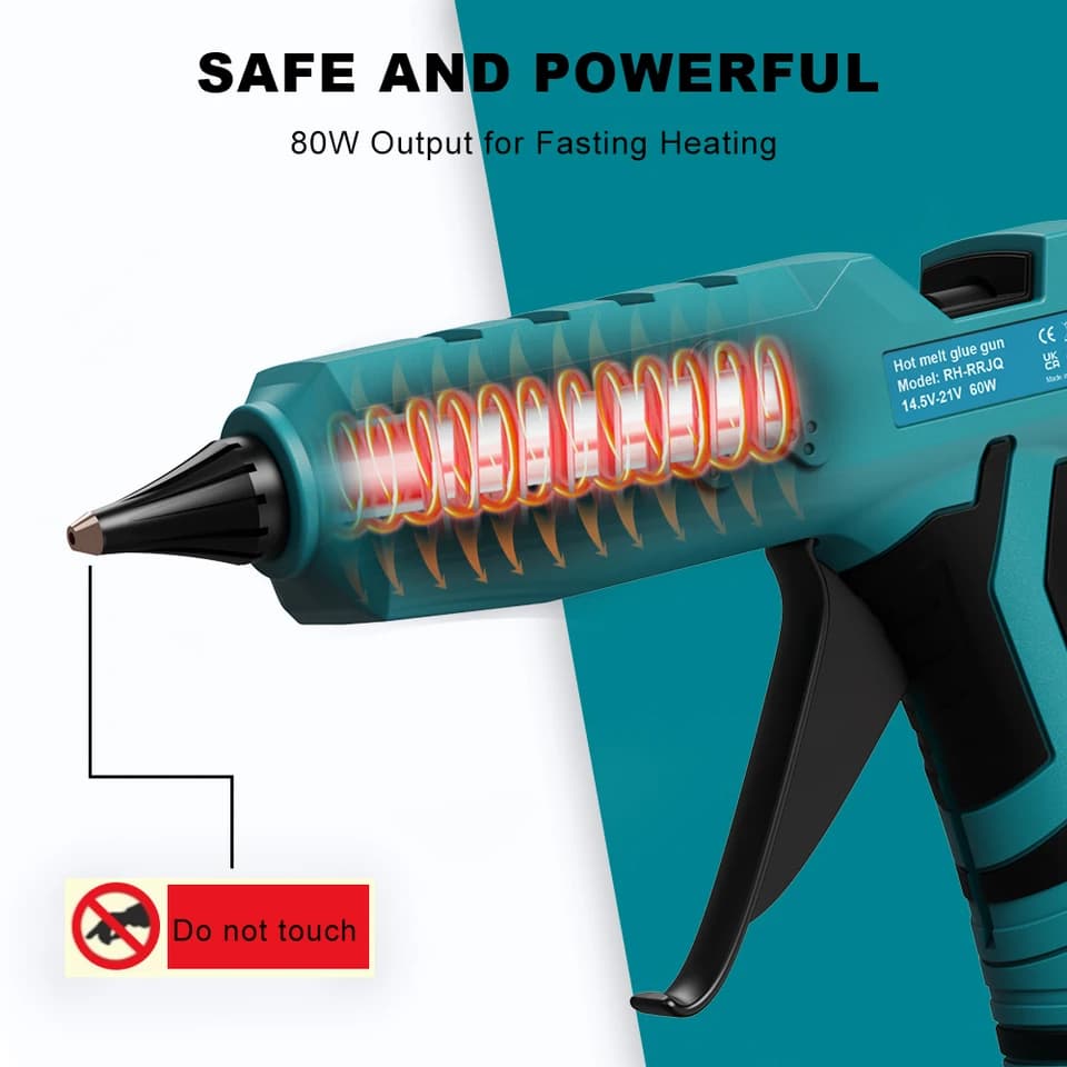 Cordless Hot Melt Glue Gun | Portable 11mm Sticks | DIY Electric Repair Tool (No Battery) - Thumbnail 5