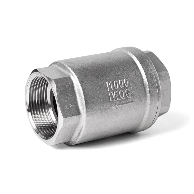 SS304/316 BSPT Inline Double Check Valve | Vertical Lift Spring | DN15-DN25 - Thumbnail 3
