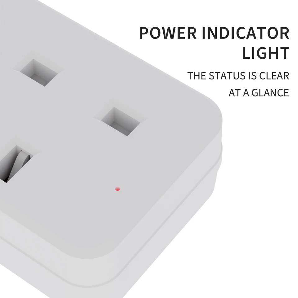 UK Extension Lead 2/4 Way | 13A Fused Surge Protected | Home & Office - Thumbnail 2