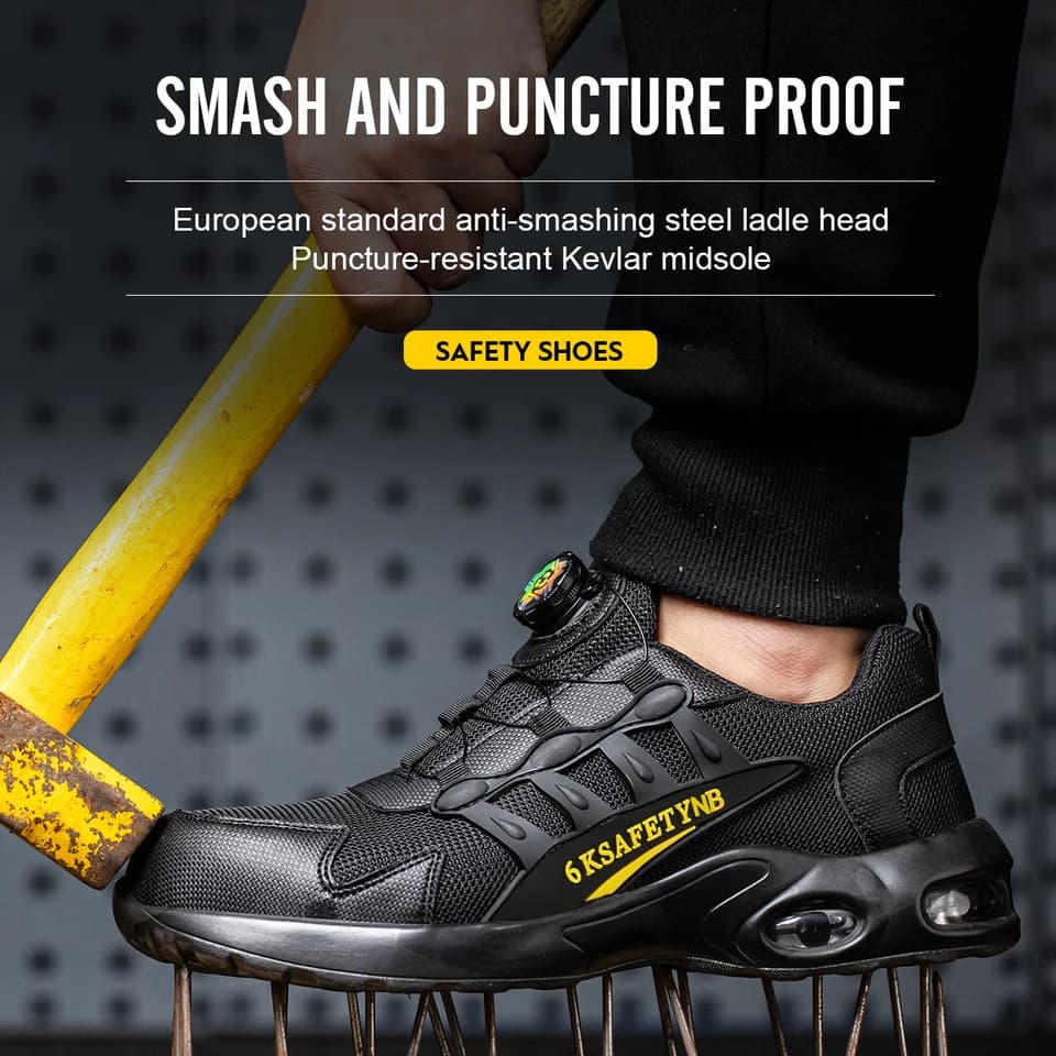 Steel Toe Safety Shoes Amazon | Lightweight Non-Slip Work Trainers | Construction & Industrial - Thumbnail 6