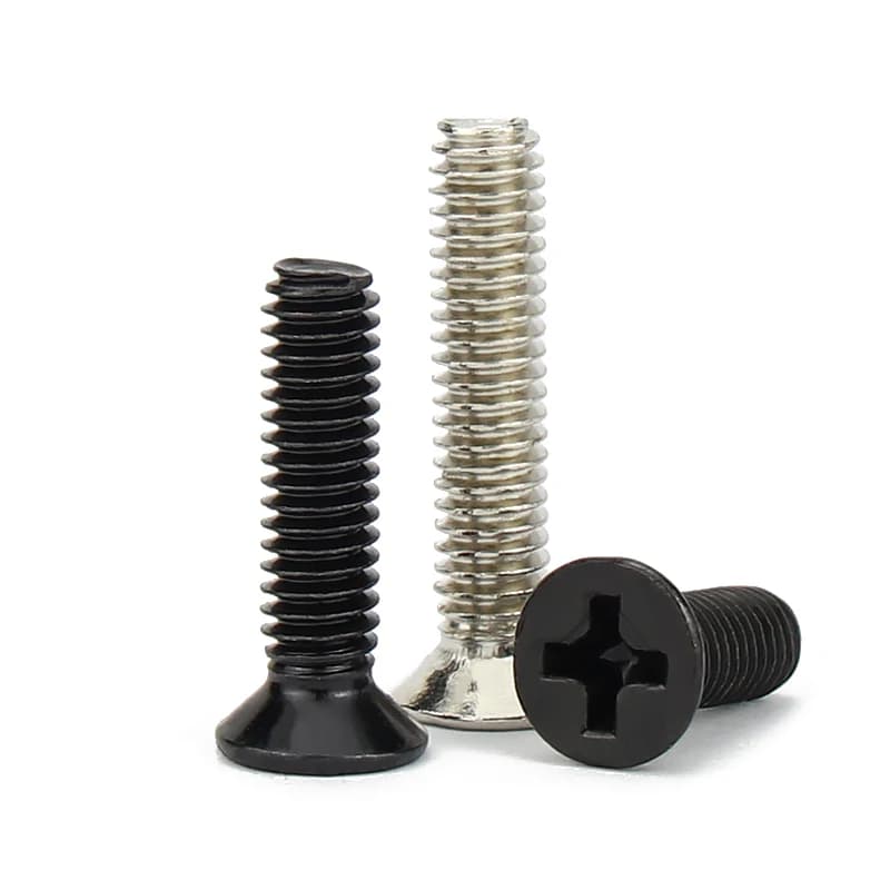 Flat Head Phillips Machine Deck Screws | M1-M4 Black Nickel Plated | Electronic Repair & Industrial - Thumbnail 3