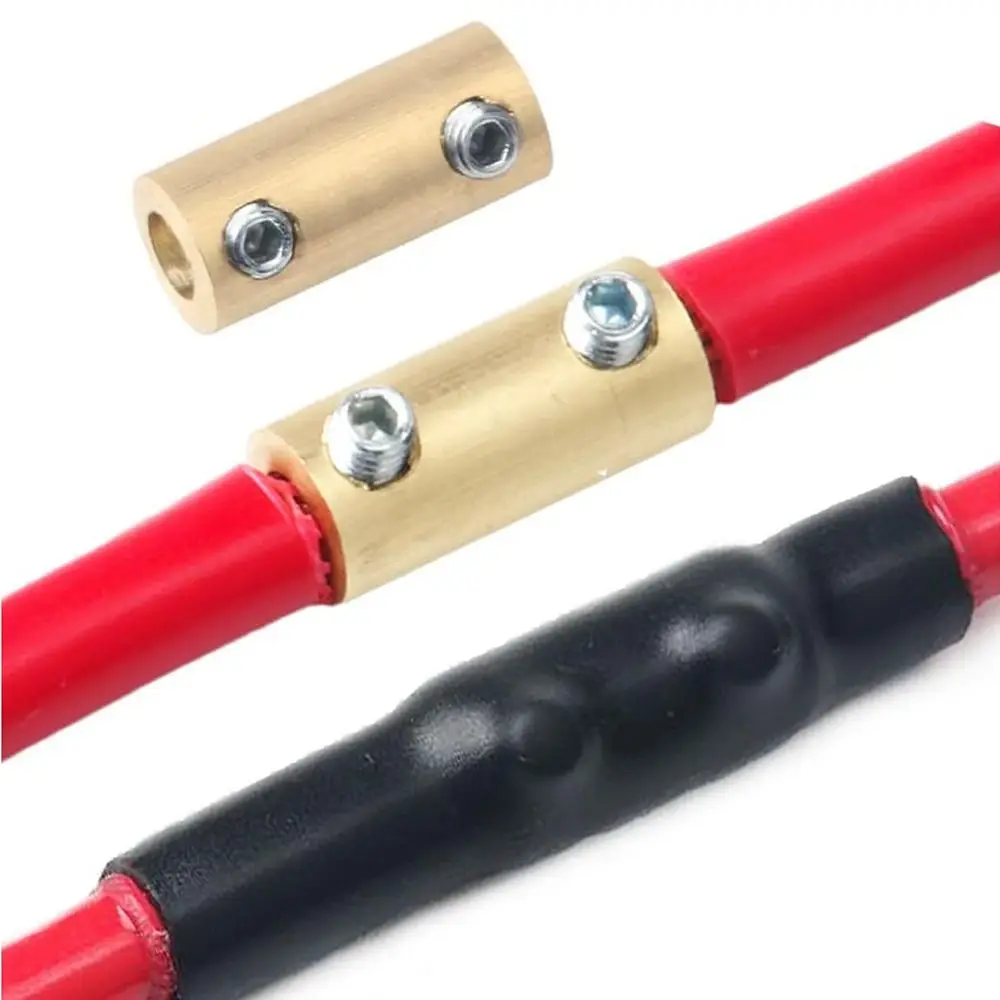 Brass terminal block with heat shrink tubing, a 10/20-set high power splitter for 10A to 80A quick wire connections in electrical projects.