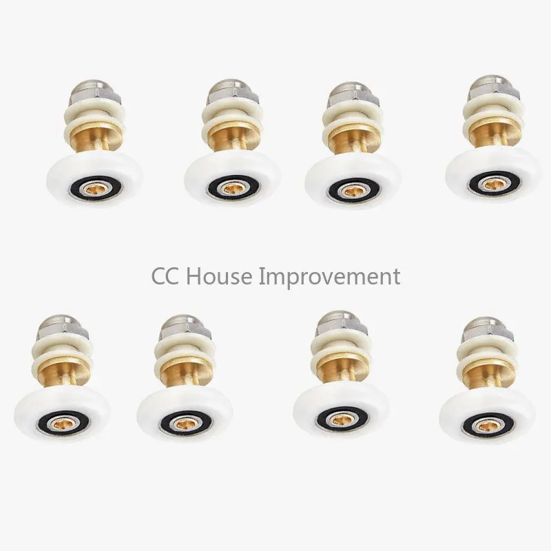 Shower Door Hanging Rail Rollers | 20-27mm Eccentric Pulleys | Sliding Cabinet Wheels - Thumbnail 3