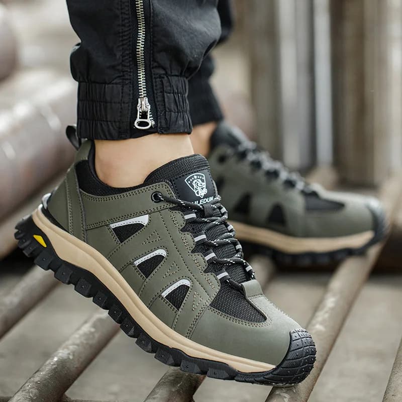 Steel Toe Safety Shoes Men | Lightweight Work Boots | Slip-Resistant Trainers - Thumbnail 7