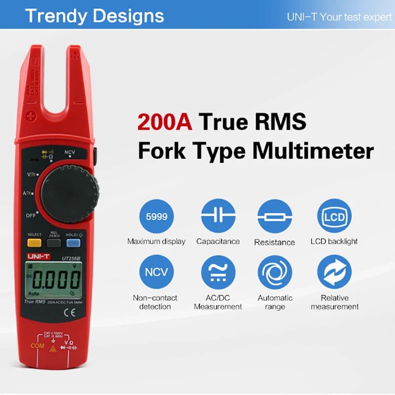 UNI-T UT256B Clamp Meter | 200A Proving Unit | NCV Digital Ammeter - Thumbnail 3