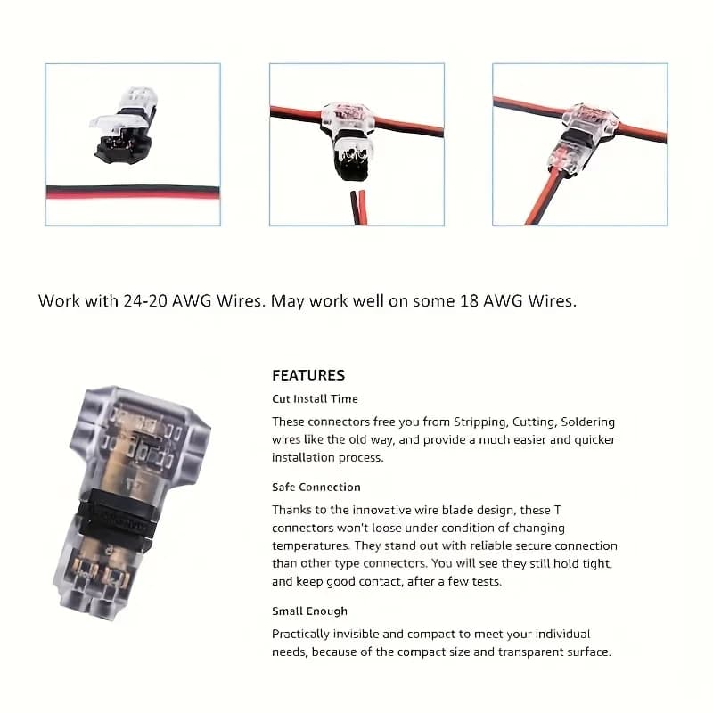 Pan Connector Wiring | T2 Snap-In Joiners | No-Solder Quick-Fit - Thumbnail 5