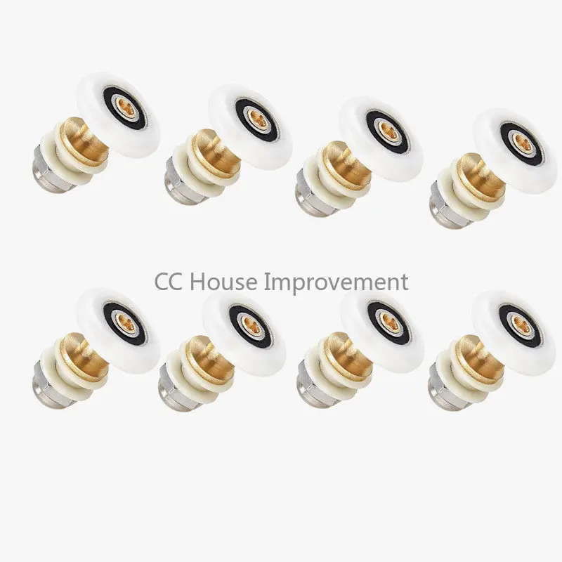 Shower Door Hanging Rail Rollers | 20-27mm Eccentric Pulleys | Sliding Cabinet Wheels - Thumbnail 4
