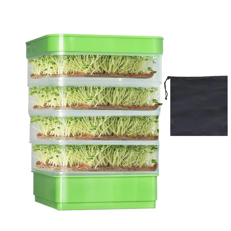 Seed Sprouter Tray | With Cover & Drainage | Soilless Germination - Thumbnail 2