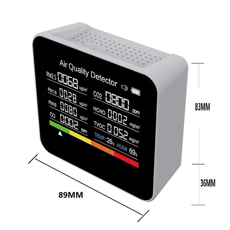 Tuya WIFI Carbon Monoxide Detector | 9-in-1 Air Quality Monitor | Real-time CO2 Meter - Thumbnail 2