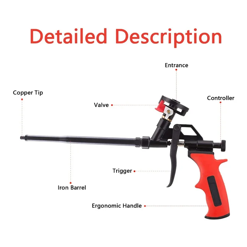 Expanding Foam Sealant Gun | Metal Trigger Sprayer | Industrial Caulking Tool - Thumbnail 3