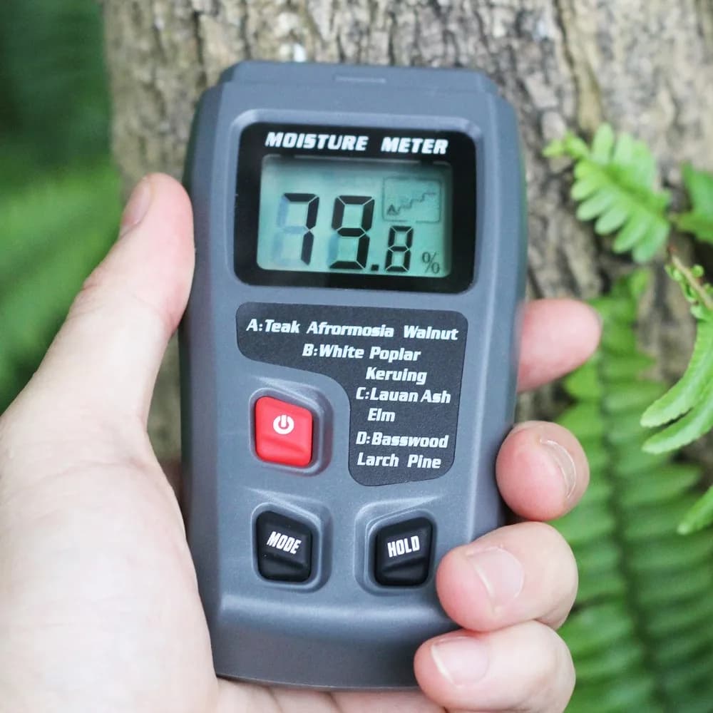 Digital Wood Moisture Meter | Timber & Lumber Tester | LCD Display for Damp Detection - Professional Grade Tool