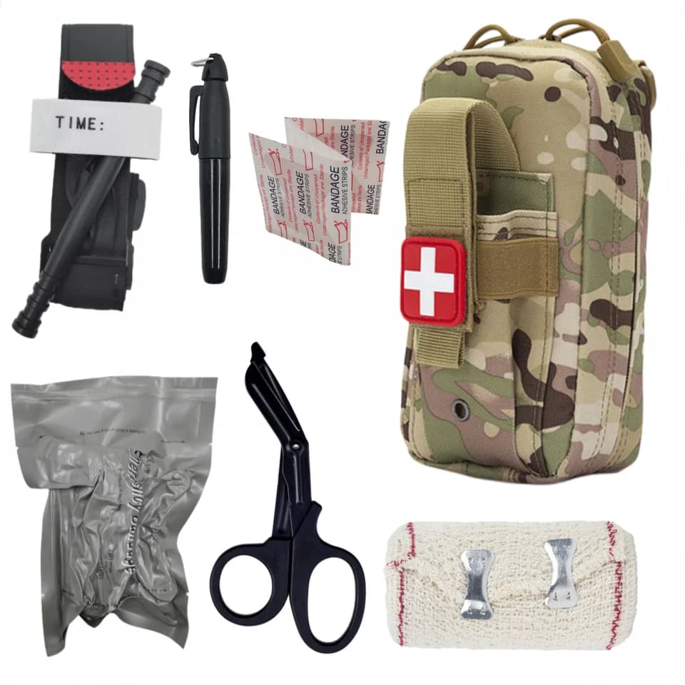 Molle First Aid Kit | Tourniquet & Scissor Bandage | IFAK Hunting/Survival Kit - Thumbnail 2
