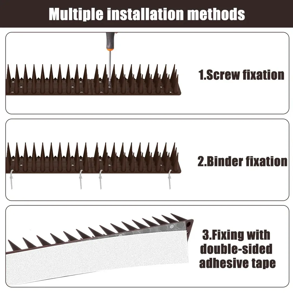 Anti-Climb Spike for Fence Post | 12-Pack Bird & Cat Deterrent | Wall Top - Thumbnail 4
