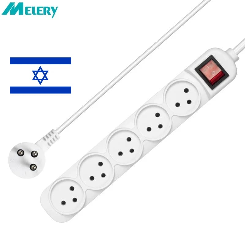 3/4/5 Way Switched Extension Lead | Israel Plug Sockets | Wall Mountable 16A - Thumbnail 7