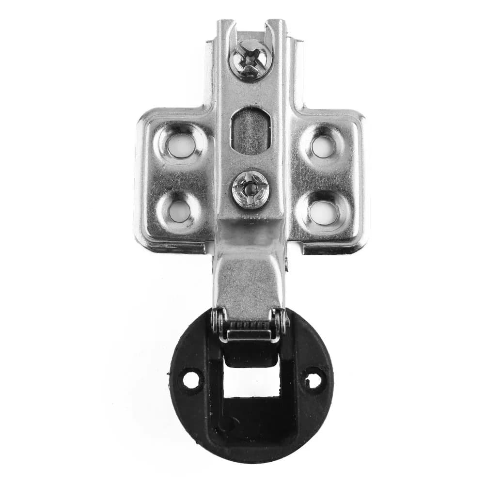 Round Glass Cabinet Hinges | Plastic Wine Buffer Design | For Kitchen Cupboard & Furniture Doors - Image 1