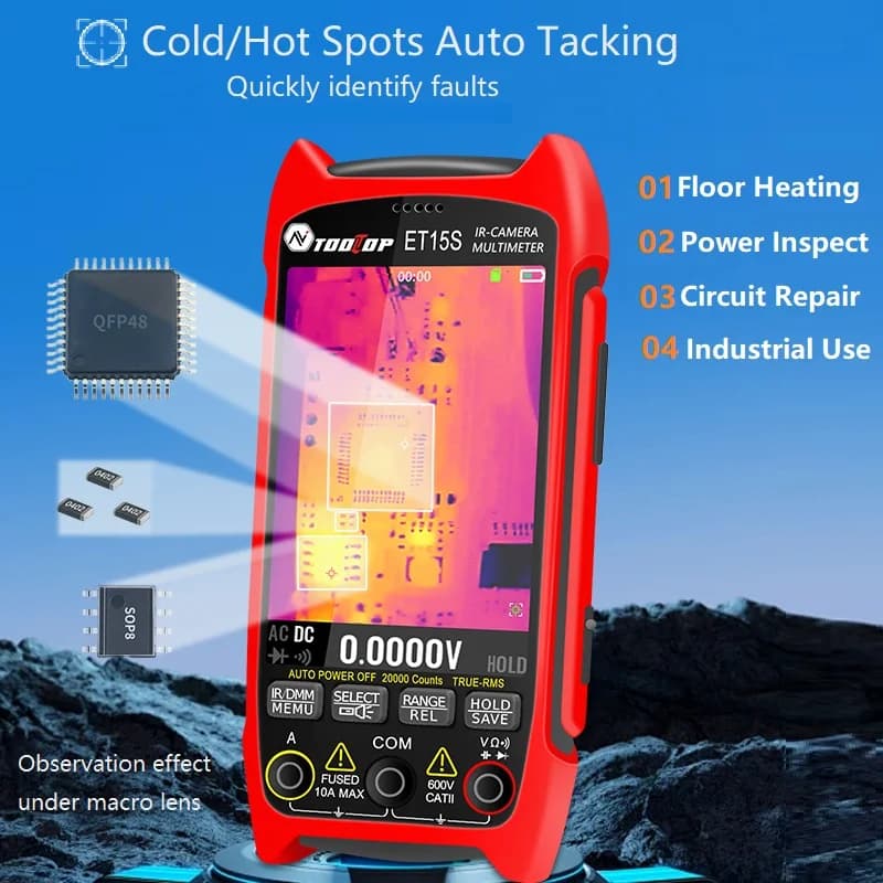 ET15S Industrial Thermal Camera | 256x192 Macro Lens Multimeter | PCB Handheld - Thumbnail 3