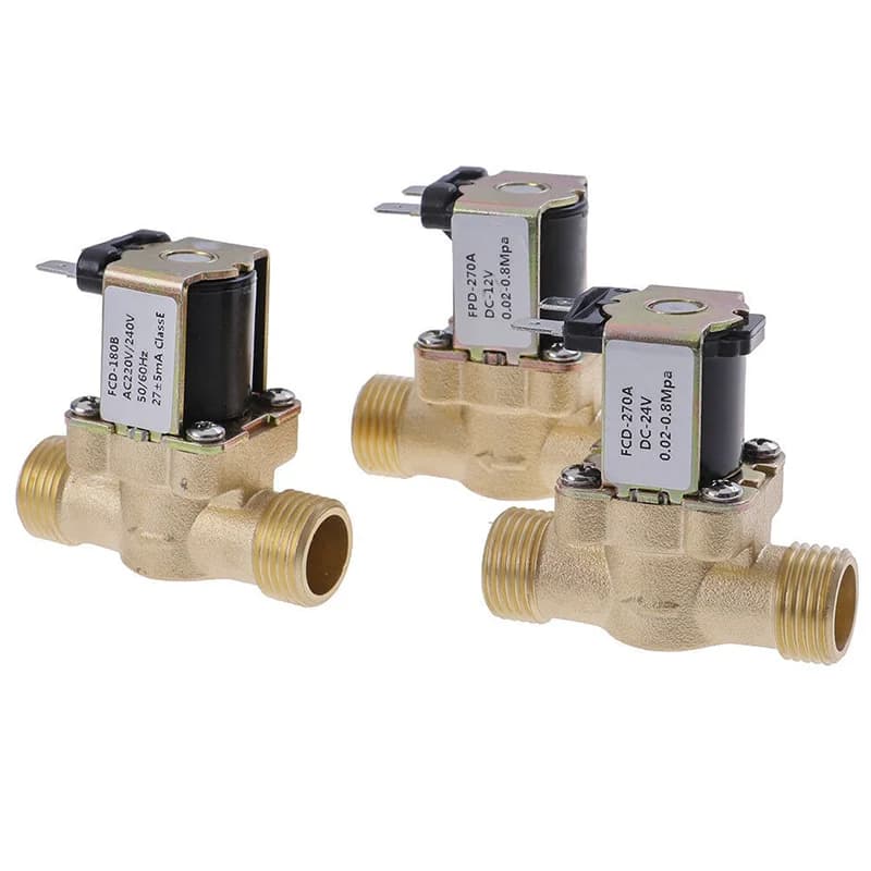 Brass Gate Valve | AC220V/DC12V Solenoid | Normally Closed G1/2 - Thumbnail 5
