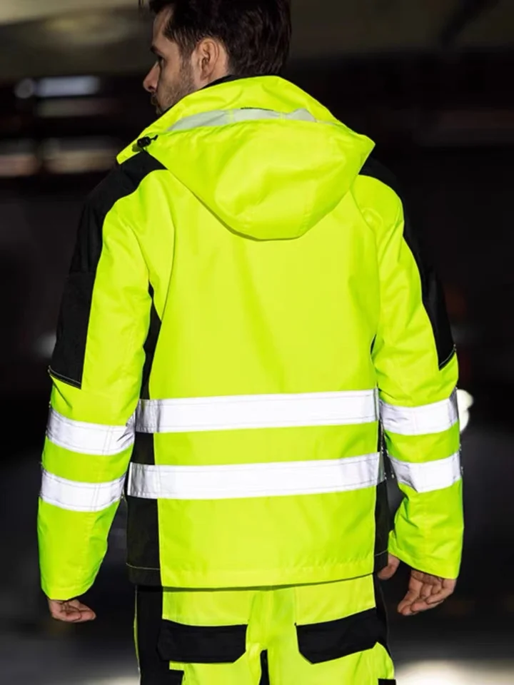 Biohazard Hazmat Suit | Hi-Vis Cotton Winter Safety Jacket | Road Night Riding - Thumbnail 6