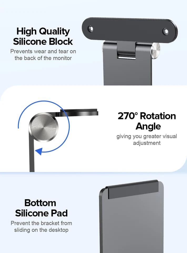 Portable VESA Monitor Stand | 7-17.3" Freestanding Desk Mount | Swivel/Tilt/Rotate - Thumbnail 5