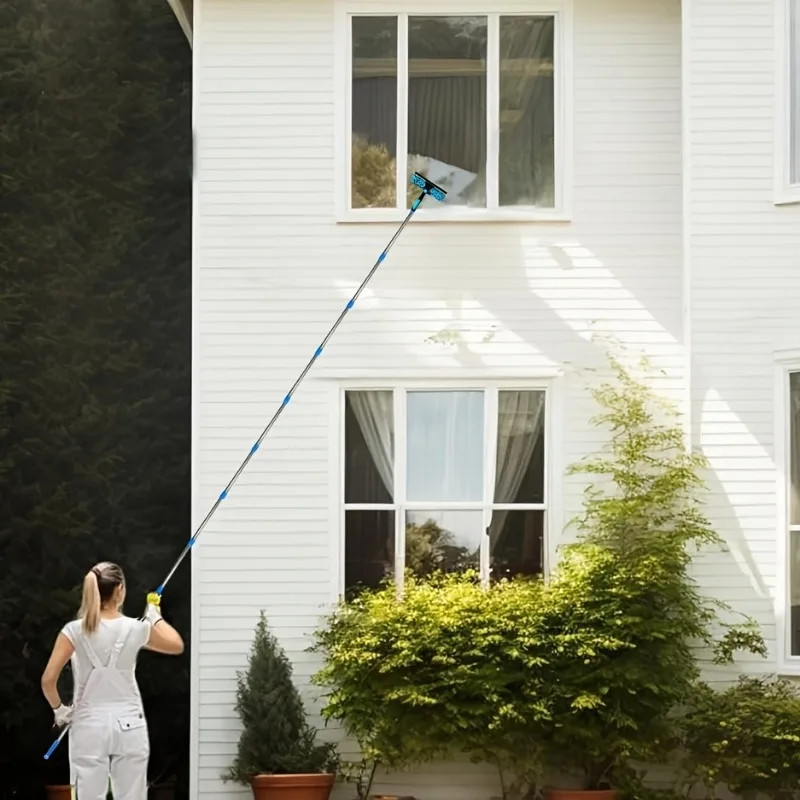 Pole for Window Cleaning | 2-in-1 Scrubber & Squeegee | High-Rise Glass - Thumbnail 3