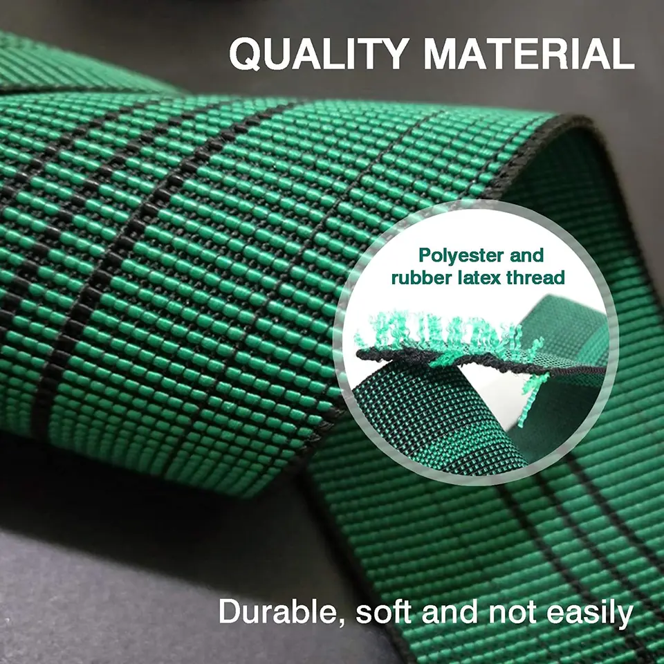 Webbing Upholstery Strapping | 10M Green Latex Band | Couch Seat Repair - Thumbnail 2