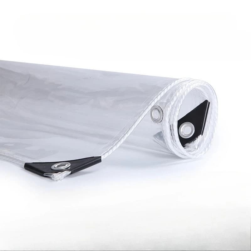 Clear PVC Tarpaulin | Heavy Duty Waterproof Sheeting | Garden & Balcony Protection - Thumbnail 4