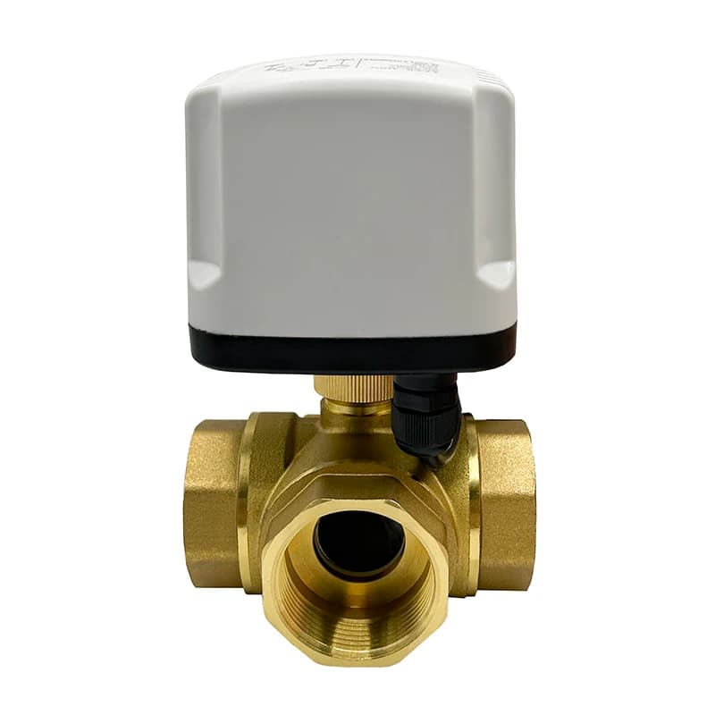 DN15-DN32 3-Way Brass Gate Valve | IP65 Motorised | T-Port 3-Wire Control - Thumbnail 2