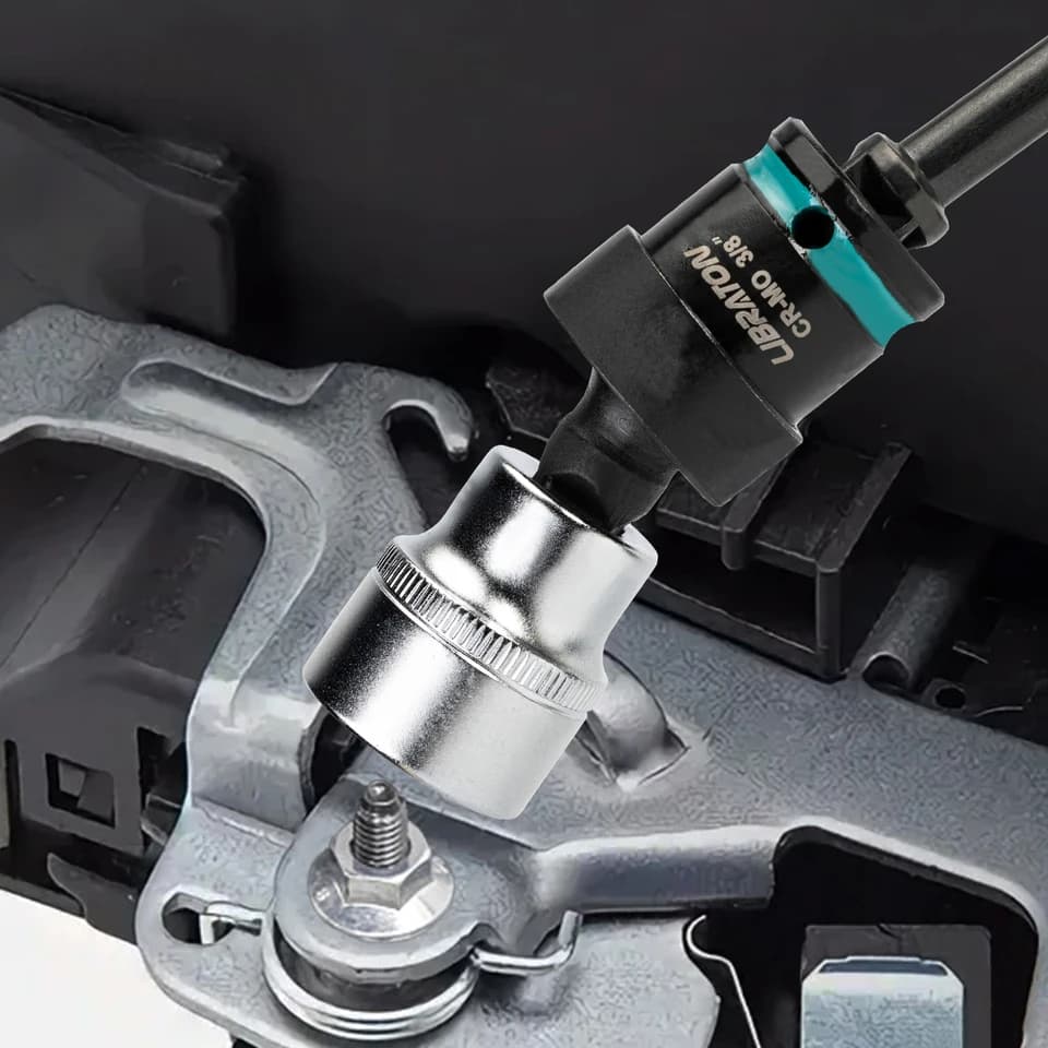 Plug Socket Universal Joint Set | 360° Wobble | 1/4 3/8 1/2 Drive - Thumbnail 6
