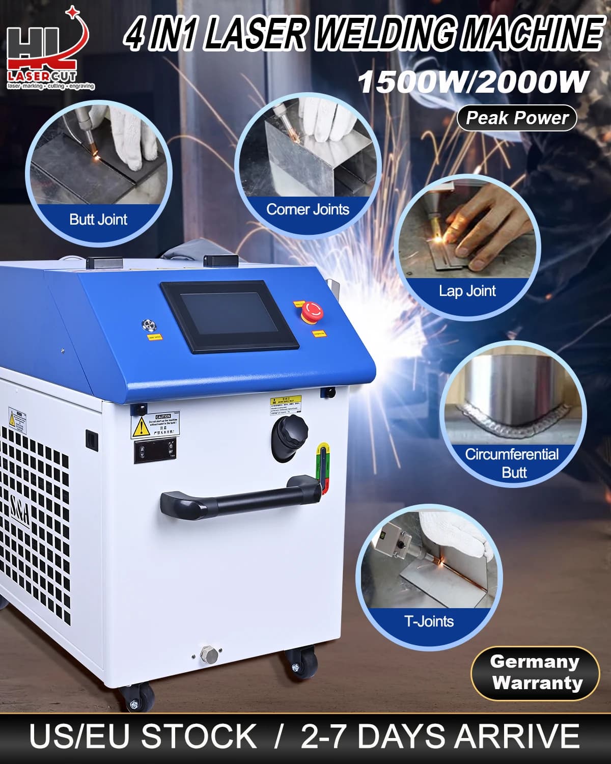 Handheld Fiber Laser Welder | 1500W/2000W Peak Power | For Stainless Steel & Aluminum - Thumbnail 2