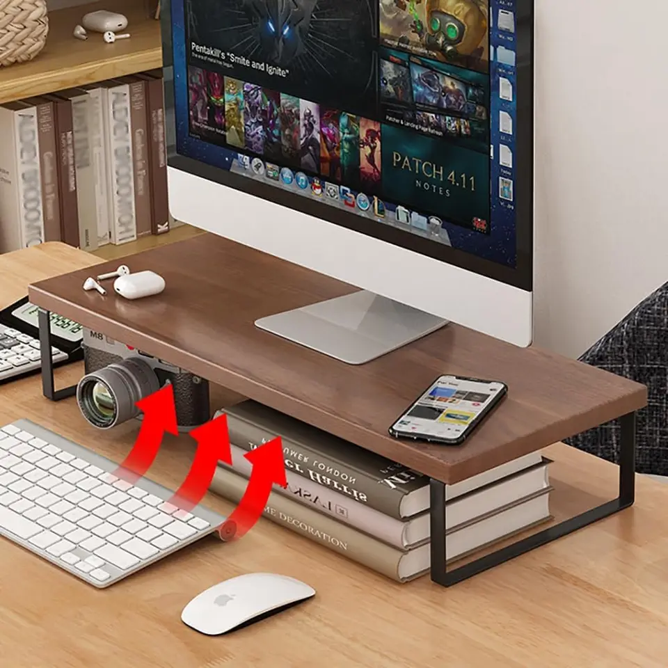 Monitor Stand | Ergonomic Desk Riser | Sturdy Desktop Organiser Shelf - Thumbnail 5