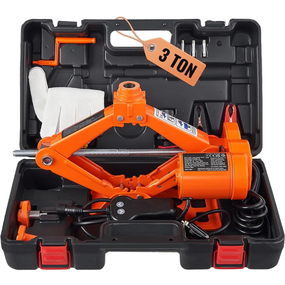 3 Ton Electric Scissor Car Jack for Changing Tyres | 12V Portable SUV Truck Lift - Thumbnail 2