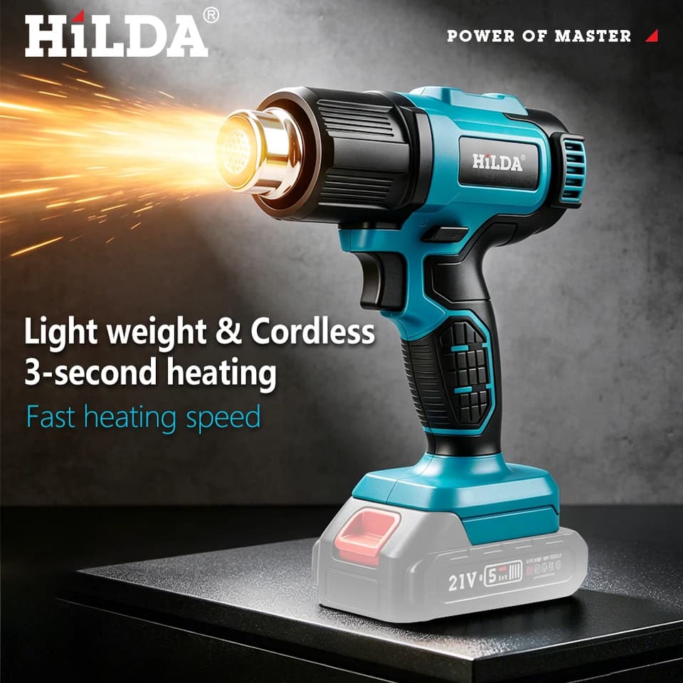 HILDA Cordless Heat Gun | Makita Battery Compatible | Shrink Wrap & Paint Removal - Thumbnail 5