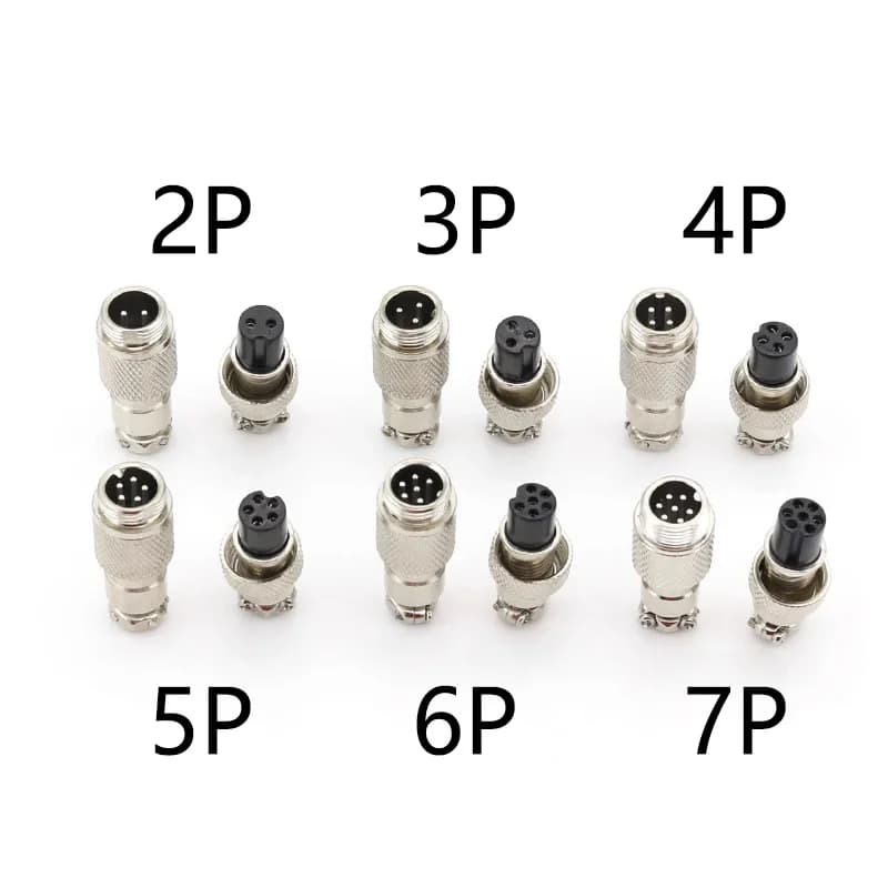 Tap Connector | GX12 Aviation Plug & Socket | 2-7 Pin 12mm Set - Thumbnail 2
